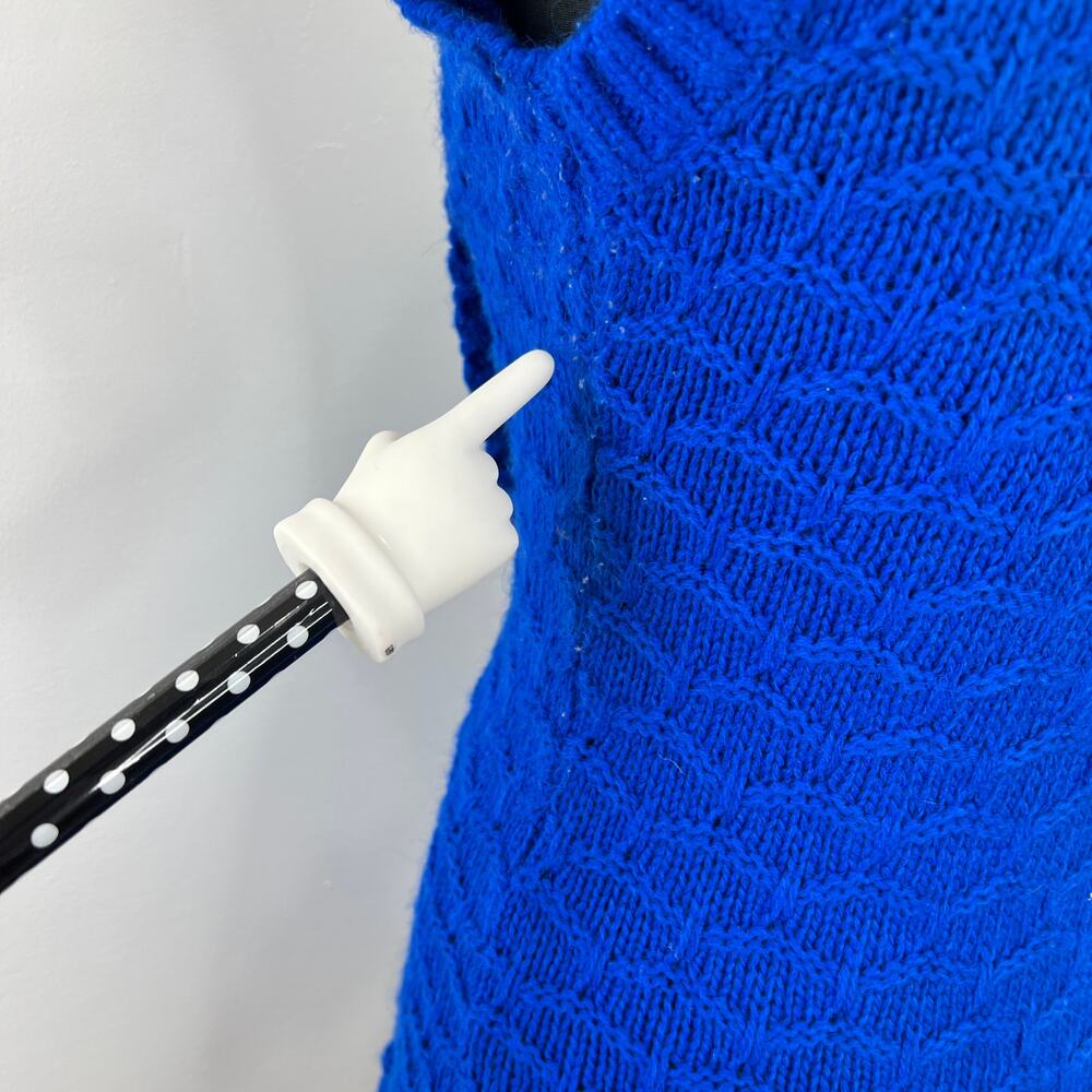 Divided by H&M Royal Blue Sleeveless Shawl Collar Knit Button Cardigan Sz 6 - Picture 8 of 11